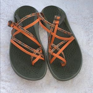 Orange & Gray Chaco Slides Size 10